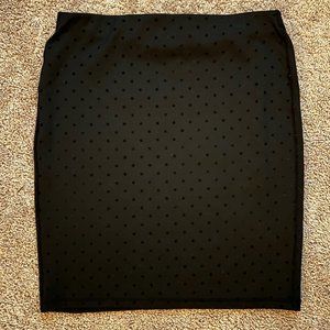 Old Navy Flocked Dot Velvet Polka Dot Elastic Pencil Skirt